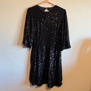 Elegant Black Sequin Dress